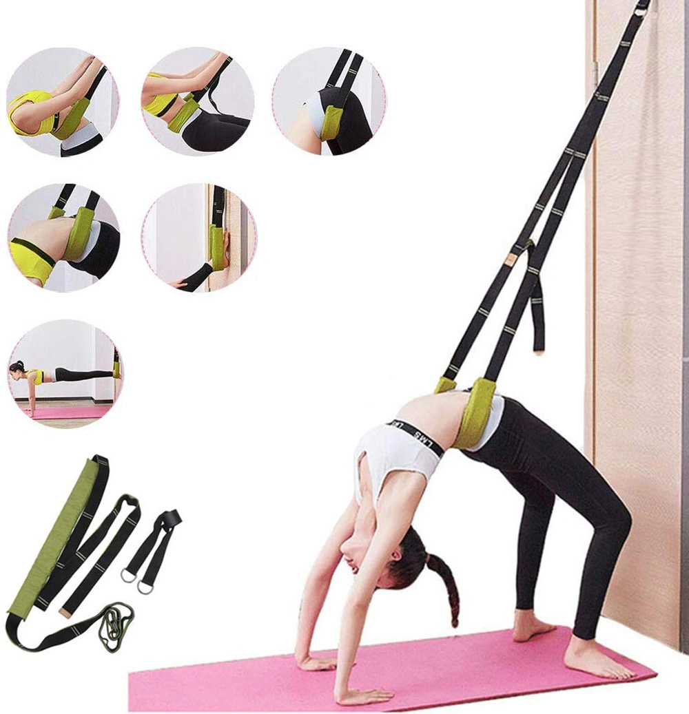 Yoga Leg Stretcher Strap W/ Door Anchor Waist Back Stretch Band Flexibility for Fitness Dance Yoga Gymnastics Cheer Splits Training Wbb13007