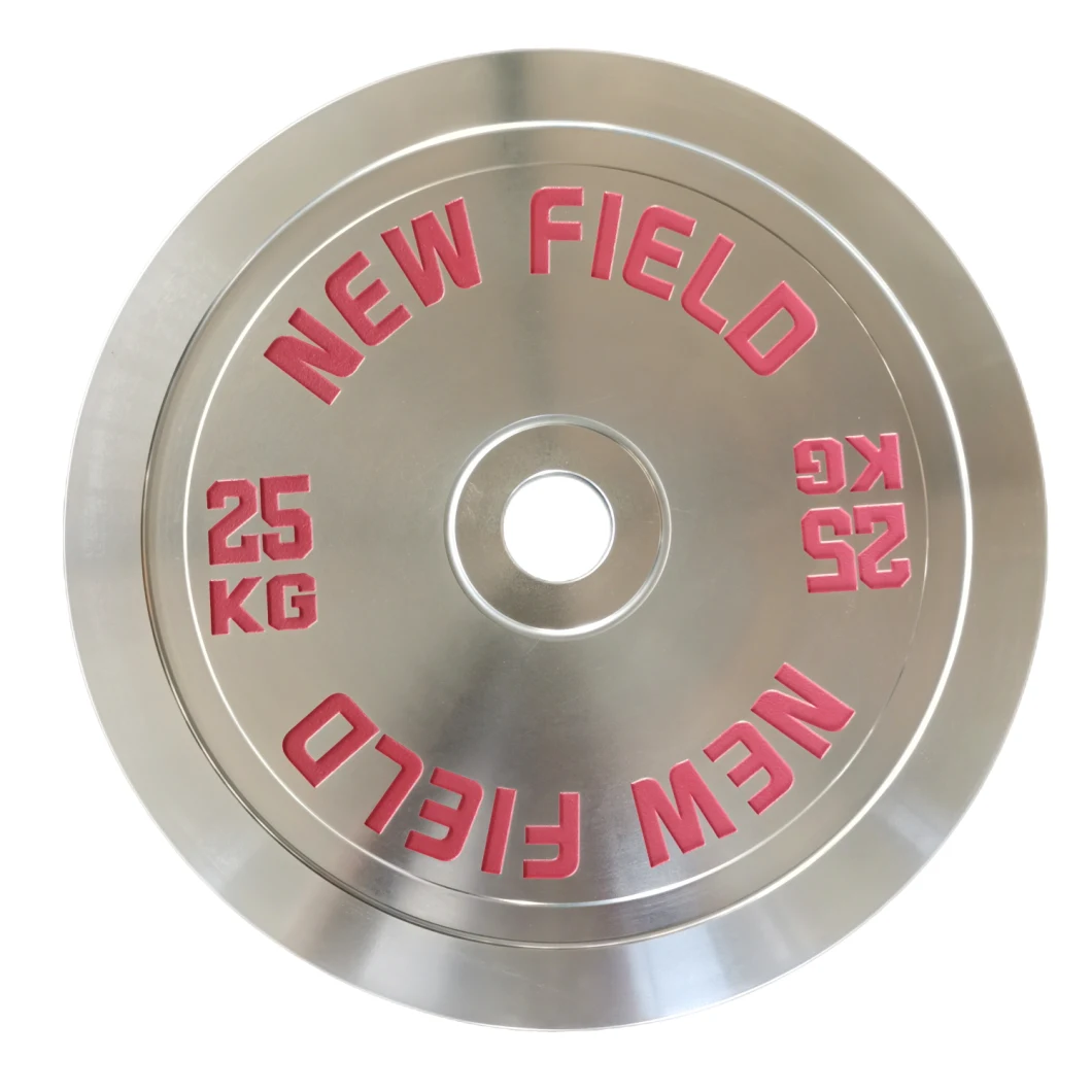 OEM Custom Logo Powerlifting Debossed Logo Hard Chromed 0.25-25kg +-10g Metal Barbell Plate Set for Home Gym