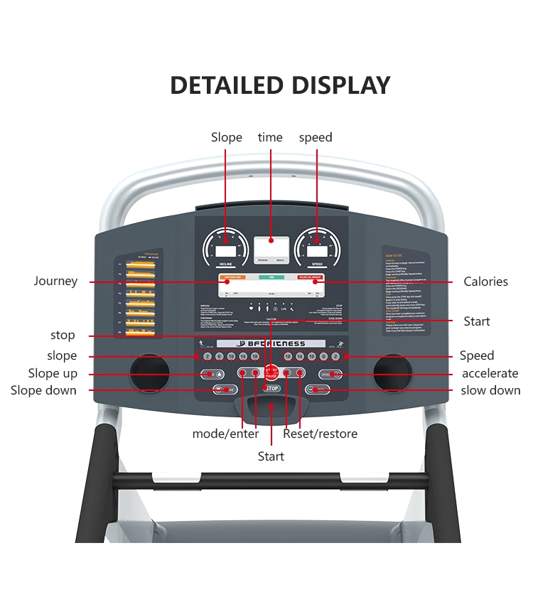 Multifunctional Foldable Cardio Fitness Gym Treadmill Commercial Use Motorized Electric Running Machine for Home Health Body Building Exercise