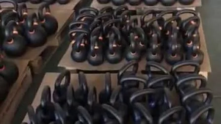 Equipamento de ginástica para competição Treinamento com pesos Kettlebell de ferro fundido revestido a pó