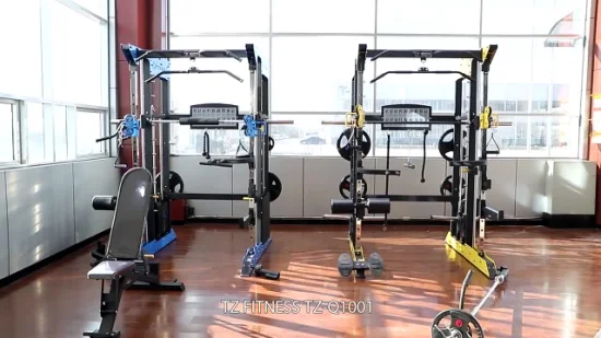 Máquina de Força Comercial Treinamento Esportivo Musculação Power Squat All in One Trainer Rack Multi-Funcional Smith Machine Equipamento de Ginásio para Uso Doméstico