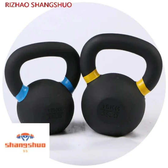 Equipamento para exercícios crossfit ginásio por atacado ferro fundido revestido com pó Kettlebell ferro fundido Kettlebell